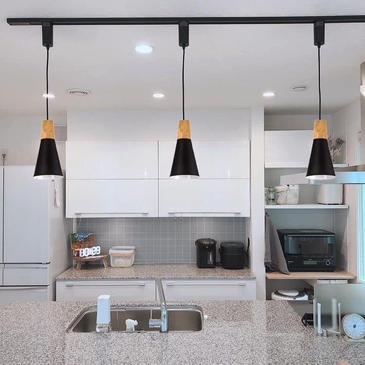 KIVEN 3個入 ブラック ペンダントライト 長さ調節可 コード収納カップ